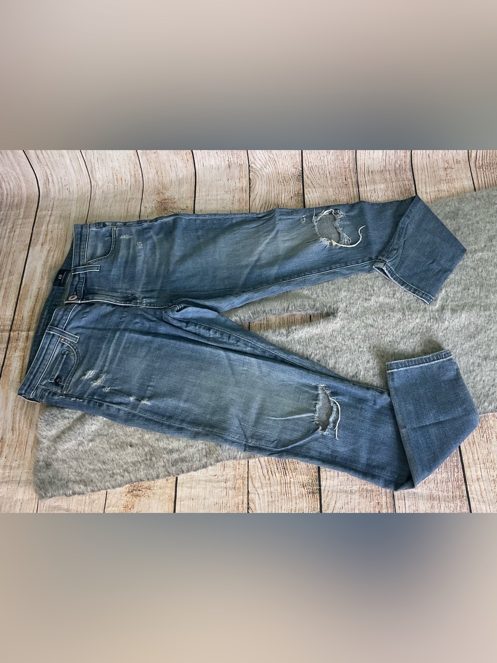 AG Adriano Goldschmied The Legging Ankle Super Skinny Distressed Jeans Size 27R